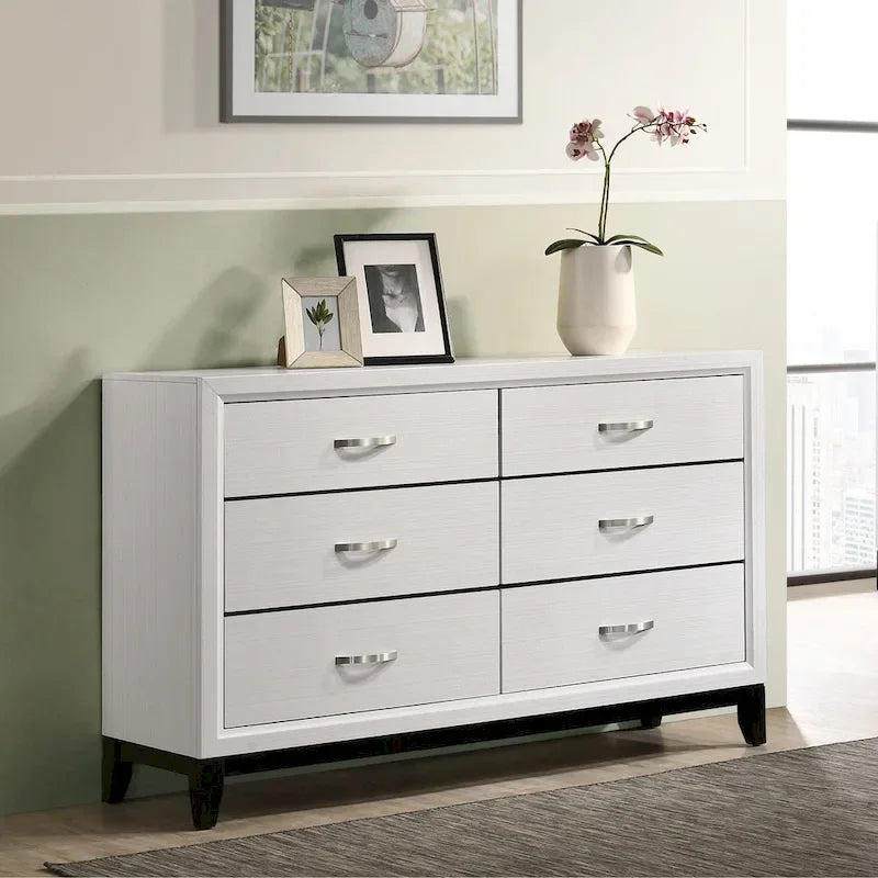 Roundhill Furniture Stout Contemporary White Panel 5-piece Bedroom Set