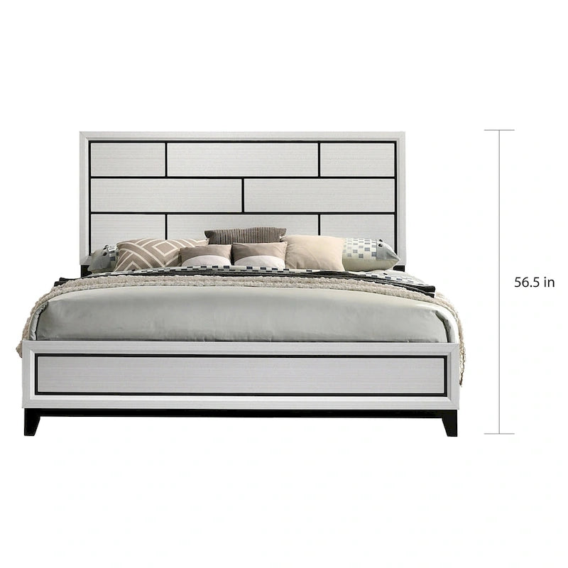 Roundhill Furniture Stout Contemporary White Panel 5-piece Bedroom Set
