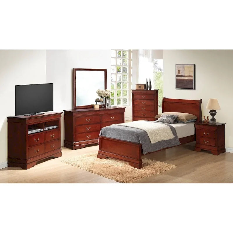 Louis Philippe Sleigh Twin Panel Bed