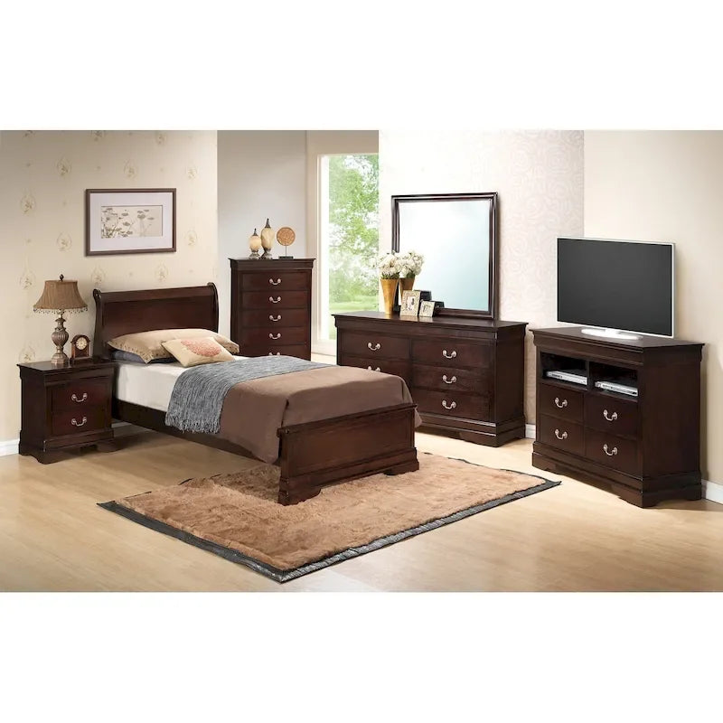 Louis Philippe Sleigh Twin Panel Bed