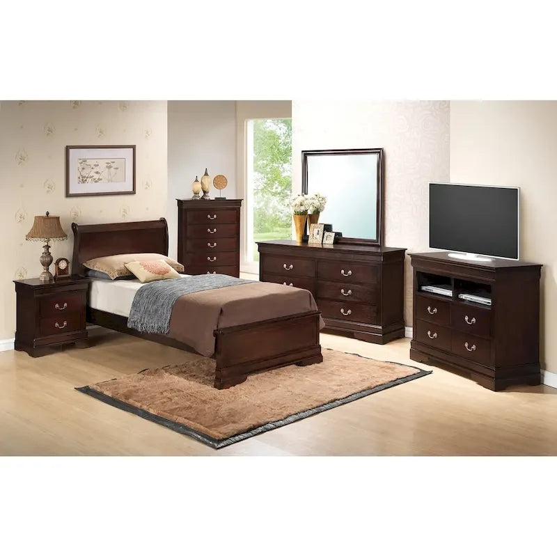 Louis Philippe Sleigh Twin Panel Bed