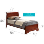 Louis Philippe Sleigh Twin Panel Bed