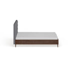 Carson Carrington Harjavalta Mid-century Grey Upholstered Walnut Wood Platform Bed