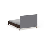 Carson Carrington Harjavalta Mid-century Grey Upholstered Walnut Wood Platform Bed