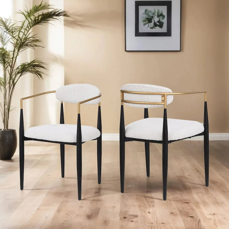 Modern Industrial Elmore Upholstered Dining Chairs (Set of 2) with Iron Frame by Christopher Knight Home