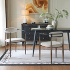 Modern Industrial Elmore Upholstered Dining Chairs (Set of 2) with Iron Frame by Christopher Knight Home