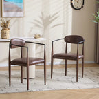 Modern Industrial Elmore Upholstered Dining Chairs (Set of 2) with Iron Frame by Christopher Knight Home