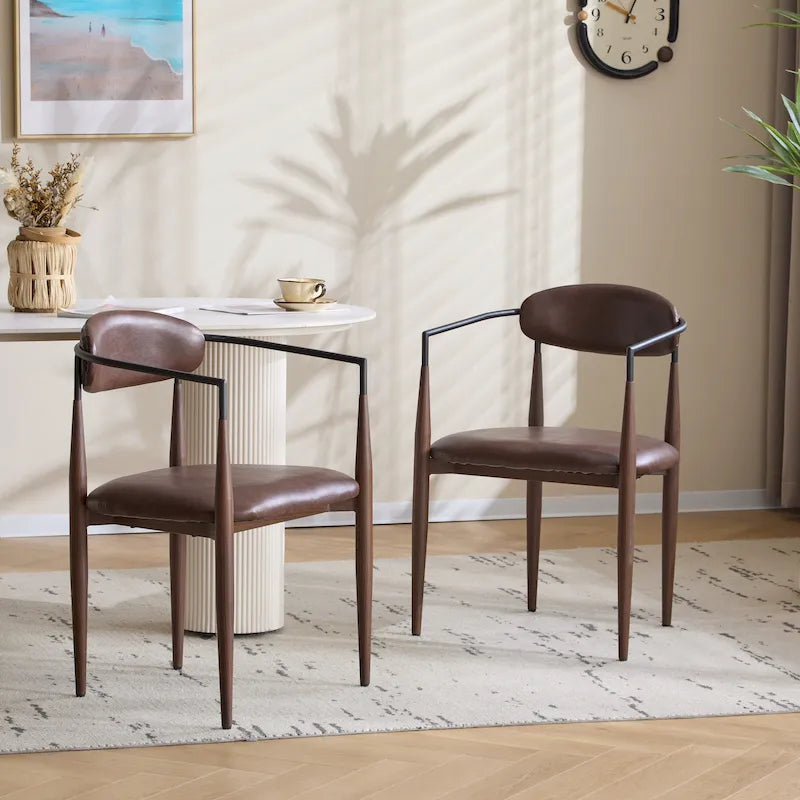 Modern Industrial Elmore Upholstered Dining Chairs (Set of 2) with Iron Frame by Christopher Knight Home