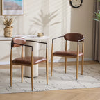 Modern Industrial Elmore Upholstered Dining Chairs (Set of 2) with Iron Frame by Christopher Knight Home