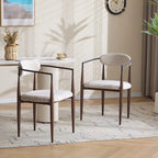 Modern Industrial Elmore Upholstered Dining Chairs (Set of 2) with Iron Frame by Christopher Knight Home