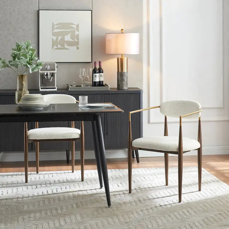 Modern Industrial Elmore Upholstered Dining Chairs (Set of 2) with Iron Frame by Christopher Knight Home