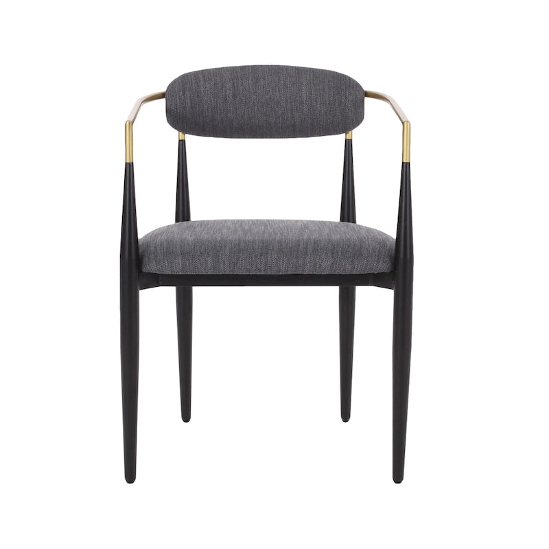 Modern Industrial Elmore Upholstered Dining Chairs (Set of 2) with Iron Frame by Christopher Knight Home