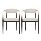 Modern Industrial Elmore Upholstered Dining Chairs (Set of 2) with Iron Frame by Christopher Knight Home