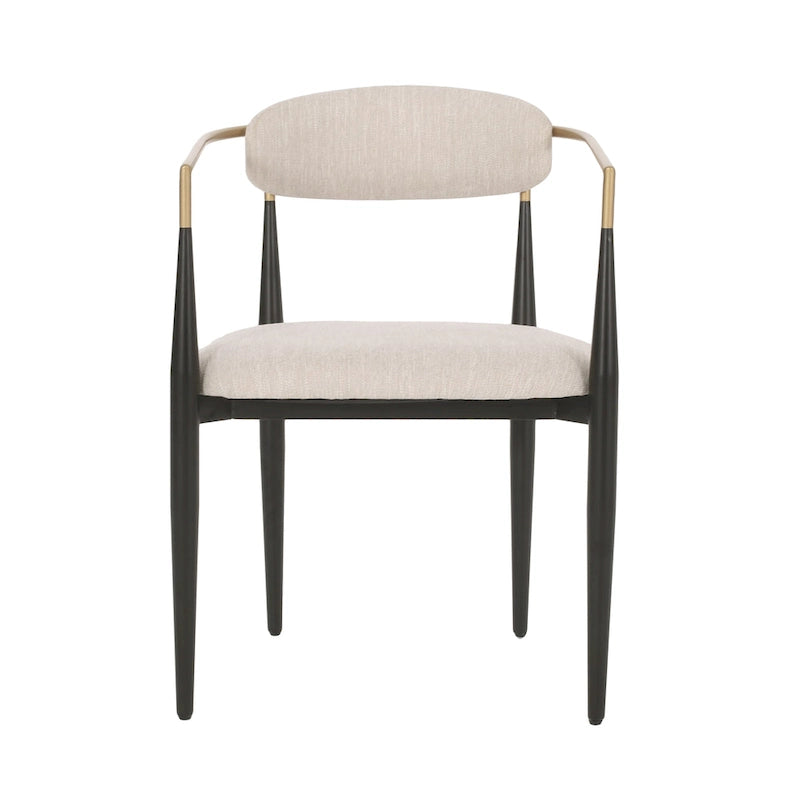 Modern Industrial Elmore Upholstered Dining Chairs (Set of 2) with Iron Frame by Christopher Knight Home