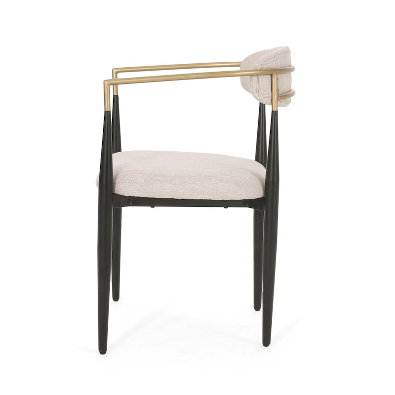 Modern Industrial Elmore Upholstered Dining Chairs (Set of 2) with Iron Frame by Christopher Knight Home