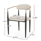 Modern Industrial Elmore Upholstered Dining Chairs (Set of 2) with Iron Frame by Christopher Knight Home