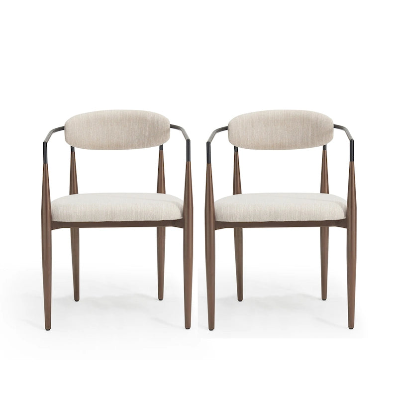Modern Industrial Elmore Upholstered Dining Chairs (Set of 2) with Iron Frame by Christopher Knight Home