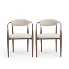 Modern Industrial Elmore Upholstered Dining Chairs (Set of 2) with Iron Frame by Christopher Knight Home