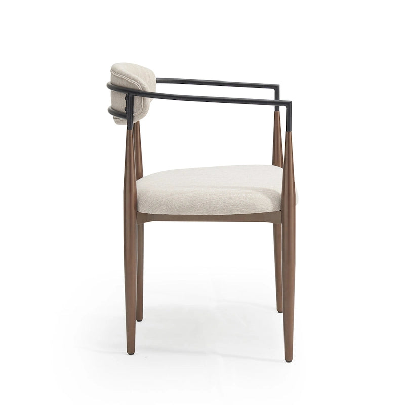 Modern Industrial Elmore Upholstered Dining Chairs (Set of 2) with Iron Frame by Christopher Knight Home