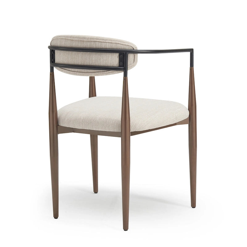 Modern Industrial Elmore Upholstered Dining Chairs (Set of 2) with Iron Frame by Christopher Knight Home