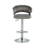 Set of 2 Bar Stool Adjustable Height with Swivel Seat