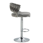 Set of 2 Bar Stool Adjustable Height with Swivel Seat