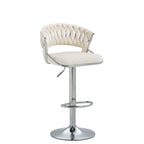 Set of 2 Bar Stool Adjustable Height with Swivel Seat