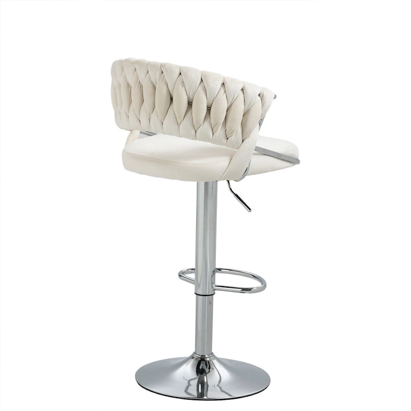 Set of 2 Bar Stool Adjustable Height with Swivel Seat