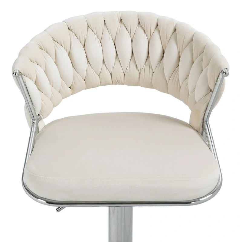 Set of 2 Bar Stool Adjustable Height with Swivel Seat