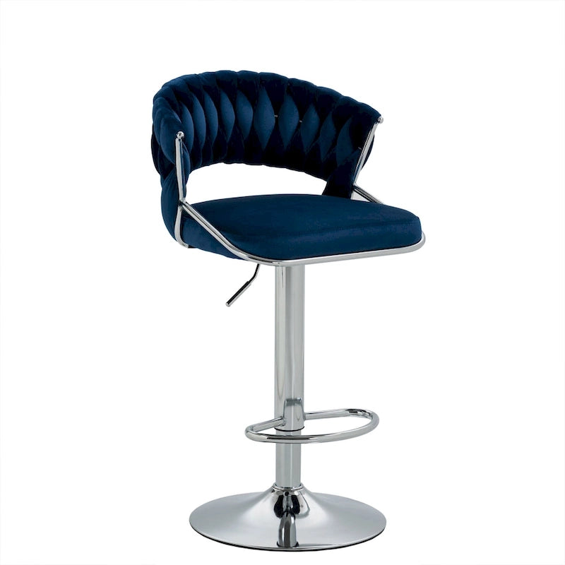 Set of 2 Bar Stool Adjustable Height with Swivel Seat