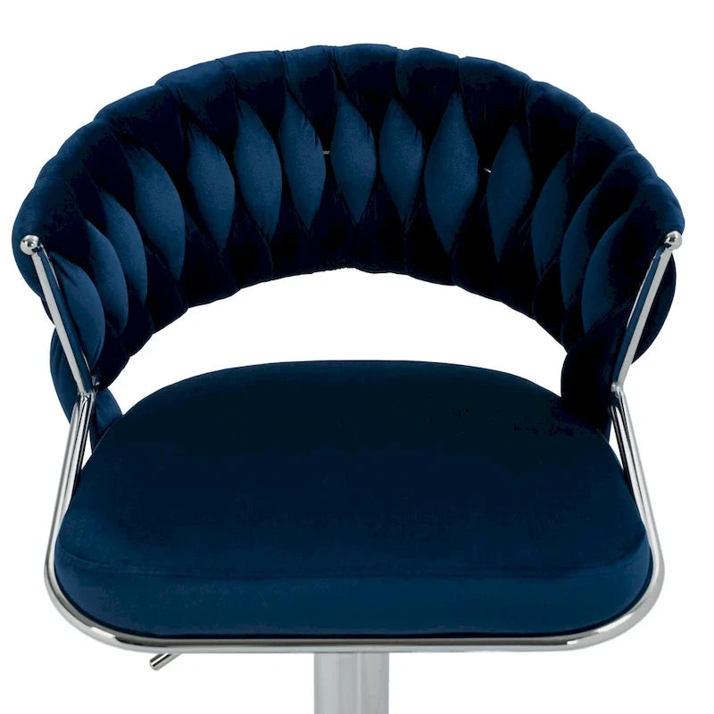 Set of 2 Bar Stool Adjustable Height with Swivel Seat