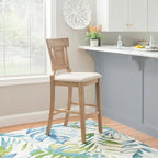 Ryder Handwoven Rattan Farmhouse Bar Stool