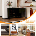 Organize with Elegance: Black and Gold 6-Drawer Dresser Glossy Chest