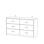Organize with Elegance: Black and Gold 6-Drawer Dresser Glossy Chest