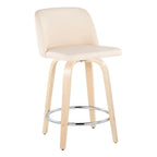 Carson Carrington Vallberga 24 Counter Stool with Natural Wood Base (Set of 2)