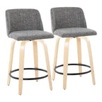 Carson Carrington Vallberga 24 Counter Stool with Natural Wood Base (Set of 2)