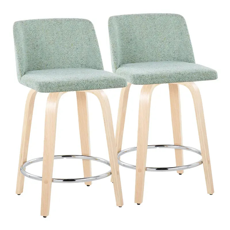 Carson Carrington Vallberga 24 Counter Stool with Natural Wood Base (Set of 2)