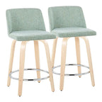Carson Carrington Vallberga 24 Counter Stool with Natural Wood Base (Set of 2)