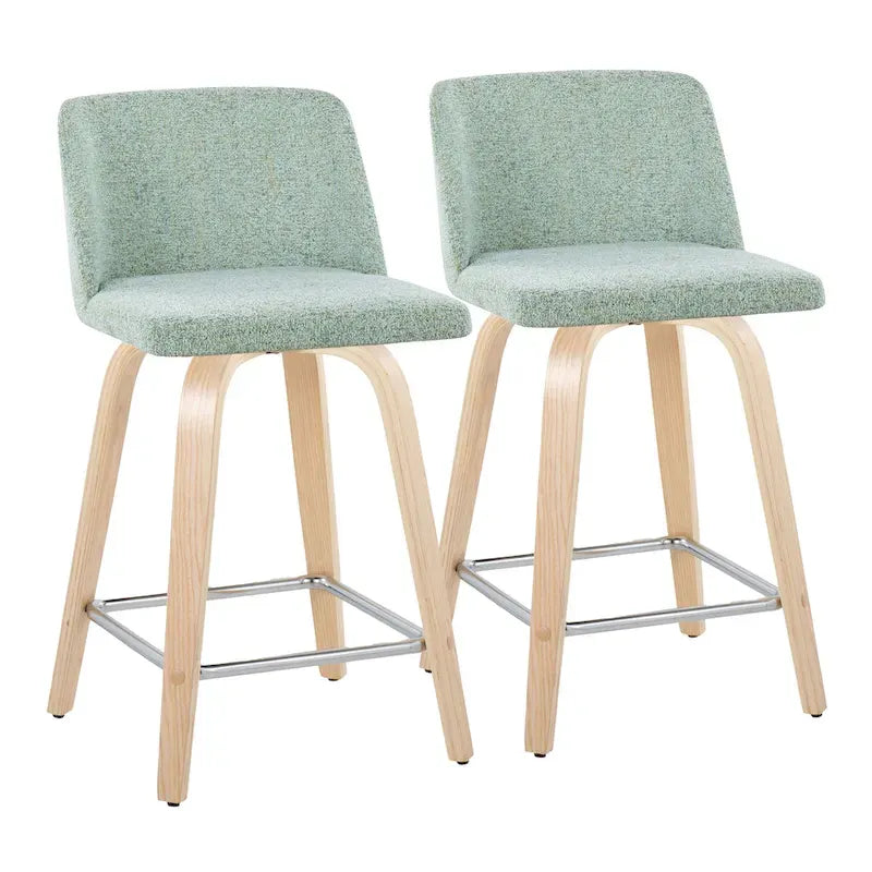 Carson Carrington Vallberga 24 Counter Stool with Natural Wood Base (Set of 2)