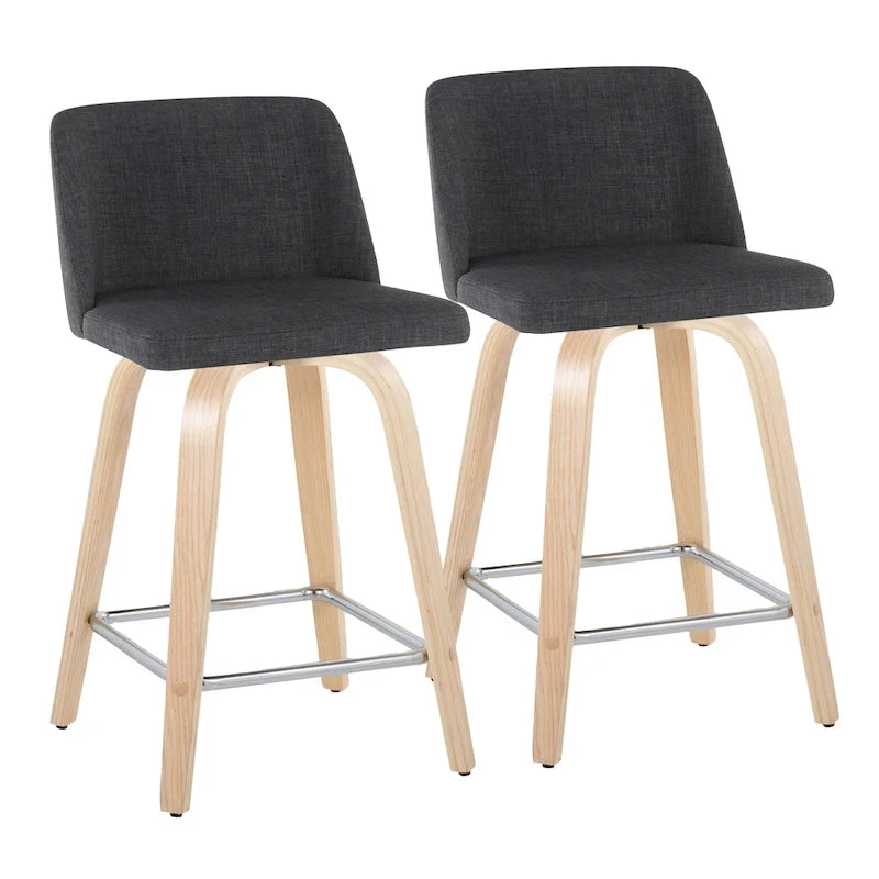 Carson Carrington Vallberga 24 Counter Stool with Natural Wood Base (Set of 2)