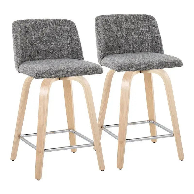 Carson Carrington Vallberga 24 Counter Stool with Natural Wood Base (Set of 2)