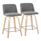 Carson Carrington Vallberga 24 Counter Stool with Natural Wood Base (Set of 2)