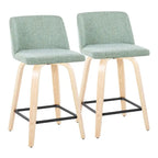 Carson Carrington Vallberga 24 Counter Stool with Natural Wood Base (Set of 2)
