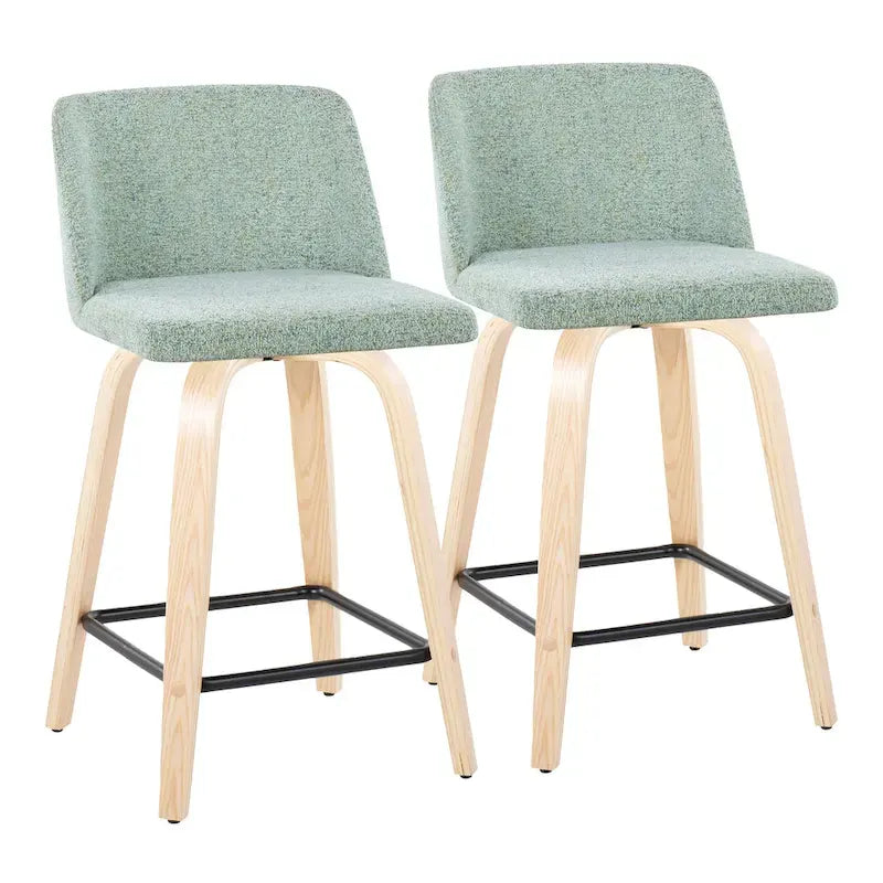 Carson Carrington Vallberga 24 Counter Stool with Natural Wood Base (Set of 2)