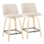 Carson Carrington Vallberga 24 Counter Stool with Natural Wood Base (Set of 2)