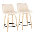 Carson Carrington Vallberga 24 Counter Stool with Natural Wood Base (Set of 2)