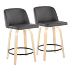 Carson Carrington Vallberga 24 Counter Stool with Natural Wood Base (Set of 2)