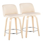 Carson Carrington Vallberga 24 Counter Stool with Natural Wood Base (Set of 2)
