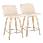 Carson Carrington Vallberga 24 Counter Stool with Natural Wood Base (Set of 2)