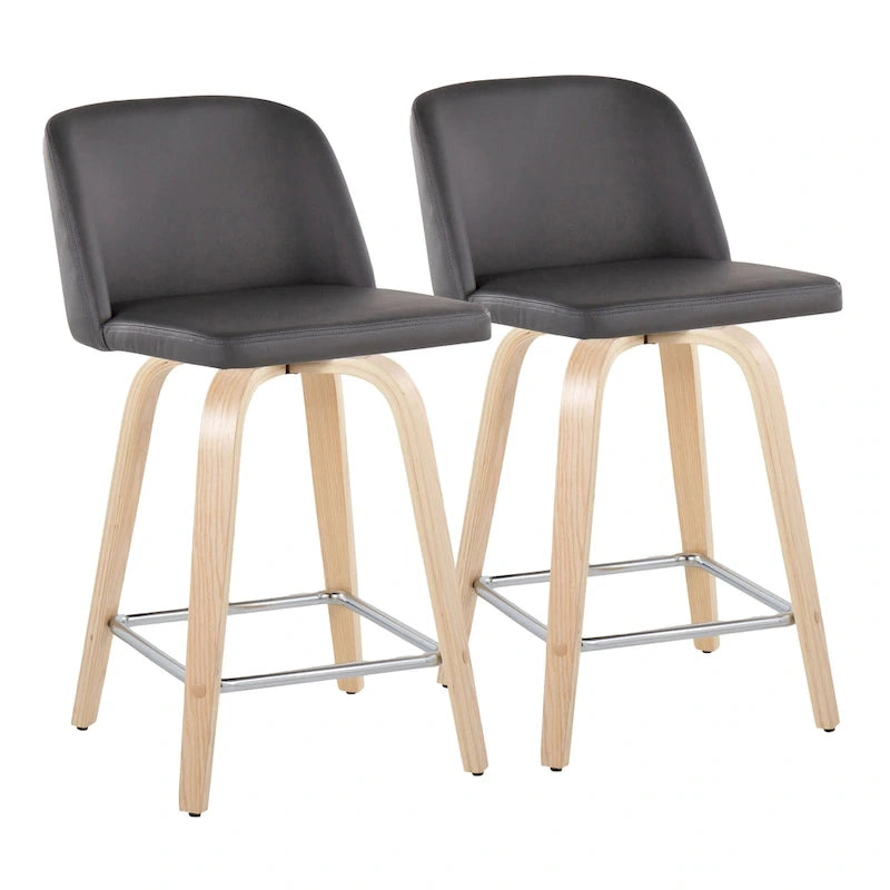 Carson Carrington Vallberga 24 Counter Stool with Natural Wood Base (Set of 2)